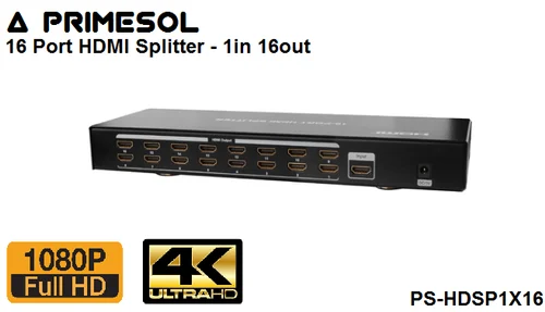 Primesol 16 Port HDMI Splitter/Distributor PS-HDSP1X16