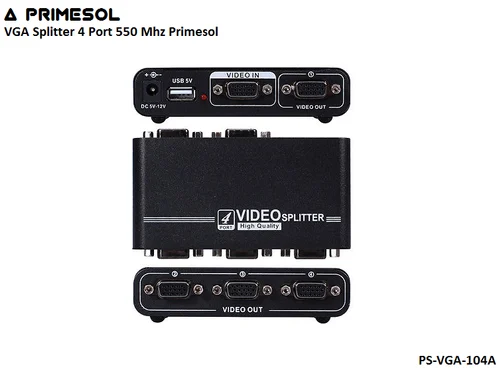 VGA Splitter 4 Port 550 Mhz Primesol PS-VGA-104A